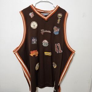 Platinum FUBU Harlem Globetrotters Brown Limited Jersey Vintage Patches 5xl B19